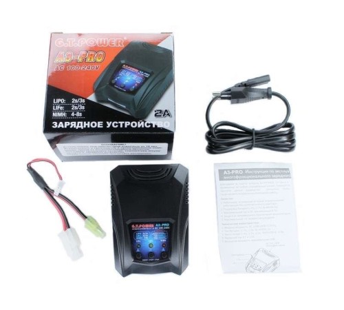 Универсальное З/У G.T.Power A3PRO-V2 LiPo/NiMh (220В/2A/2-3S) Tamiya/Mini Tamiya
