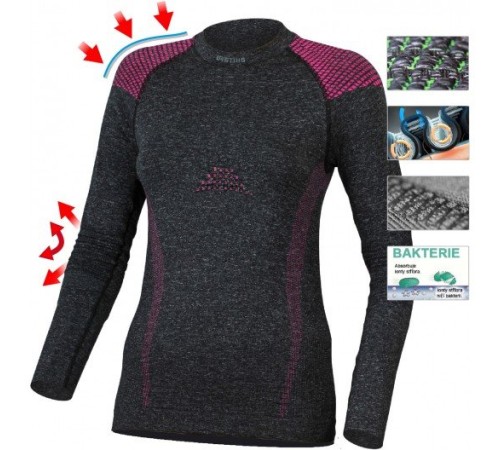 Футболка  женская TELA/ дл. рукав/ cинтетика / черная/ L-XL, TELA-8940LXL