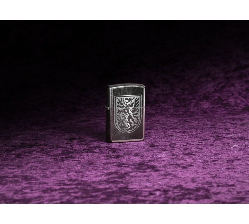 Зажигалка ZIPPO Dragon Design с покрытием Street Chrome, латунь/сталь, серебристая, 38x13x57 мм