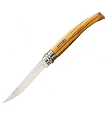 Нож филейный Opinel №10,  нержавеющая сталь, рукоять оливковое дерев, чехол, деревянный футляр, 001090