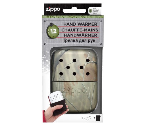 Каталитическая грелка ZIPPO, алюминий с покрытием REALTREE®, камуфляж, матовая, на 12 ч, 66x13x99 мм