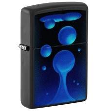 Зажигалка ZIPPO Lava Lamp с покрытием Black Light, латунь/сталь, черная,матовая 38x13x57 мм