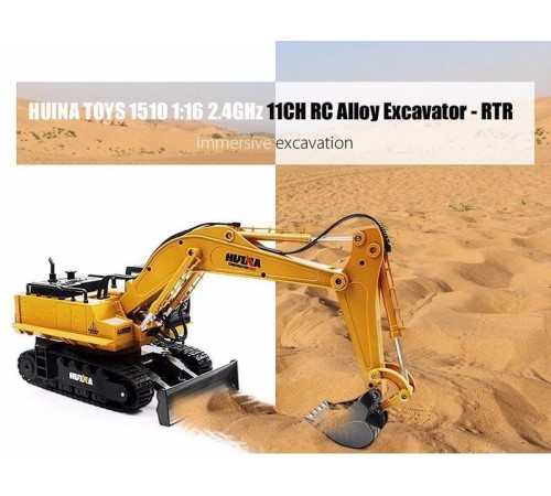 Радиоуправляемый экскаватор HUI NA TOYS 2.4G 11CH 1/16 RTR