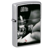 Зажигалка ZIPPO All In All с покрытием Street Chrome™, латунь/сталь,серебристая, матовая 38x13x57 мм
