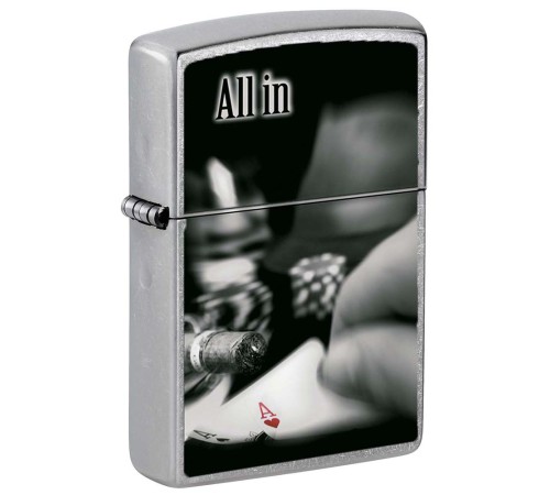 Зажигалка ZIPPO All In All с покрытием Street Chrome™, латунь/сталь,серебристая, матовая 38x13x57 мм