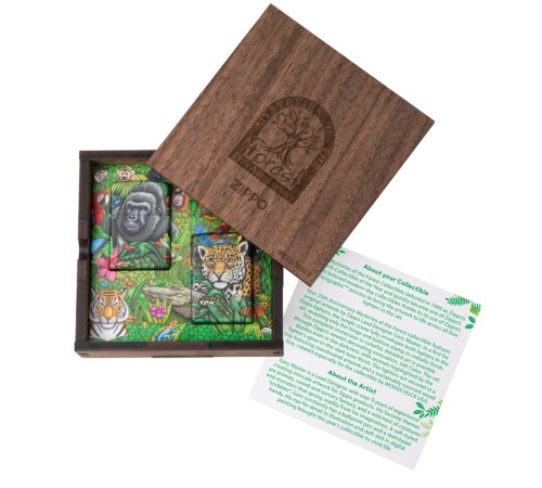Набор из двух зажигалок ZIPPO Загадки леса с покрытием Glow-in-the-Dark Green, зелёные, глянецевые