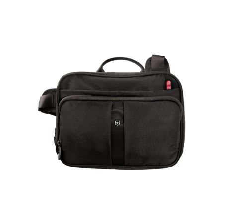 Сумка VICTORINOX Travel Companion, с системой защиты RFID, чёрная, нейлон 800D, 27x8x21 см, 4 л
