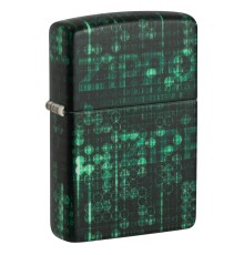 Зажигалка ZIPPO Pattern с покрытием Glow In The Dark Green, латунь/сталь, черно-зеленая, 38x13x57 мм
