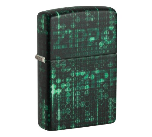 Зажигалка ZIPPO Pattern с покрытием Glow In The Dark Green, латунь/сталь, черно-зеленая, 38x13x57 мм
