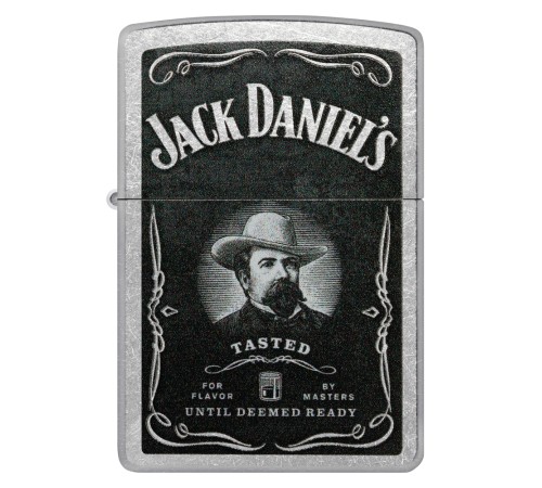 Зажигалка ZIPPO Jack Daniels® с покрытием Street Chrome, латунь/сталь, серебристая, 38x13x57 мм