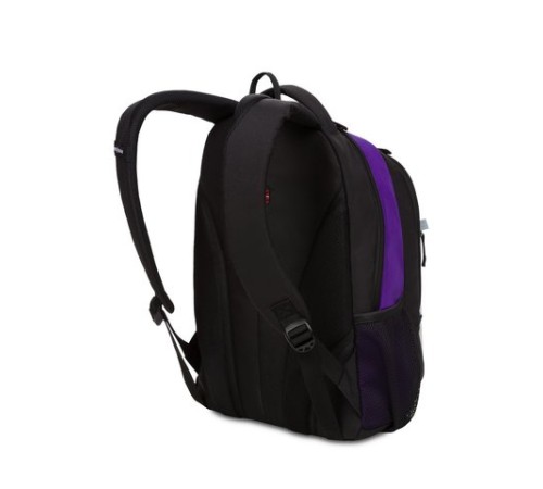 Рюкзак SWISSGEAR, чёрный/фиолетовый/серебристый, полиэстер 600D, 32х15х45 см, 22 л