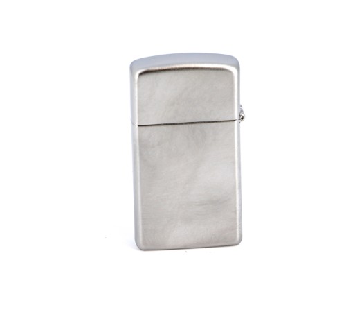 Зажигалка ZIPPO Slim® с покрытием Satin Chrome™, латунь/сталь, серебристая, матовая, 29x10x60 мм