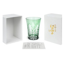 Стакан TAJIMA GLASS с узором Тама Ярай , 240 мл, зеленый, 1 шт