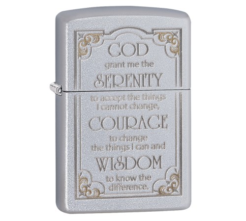 Зажигалка ZIPPO Classic с покрытием Satin Chrome™, латунь/сталь, серебристая, матовая, 38x13x57 мм