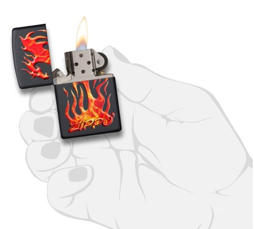 Зажигалка ZIPPO Classic с покрытием Black Matte, латунь/сталь, чёрная, матовая, 38x13x57 мм