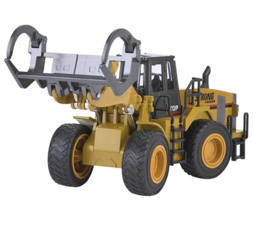 Металлический фронтальный погрузчик бревен HUI NA TOYS 1/40