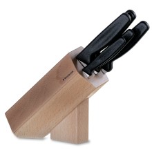 Набор из 5 кухонных ножей VICTORINOX, в подставке из бука высотой 24,2 см