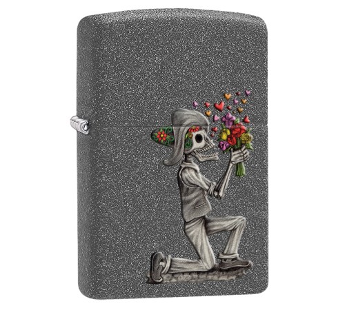 Набор ZIPPO Влюбленные зомби из двух зажигалок с покрытием Iron Stone™, серые, матовые