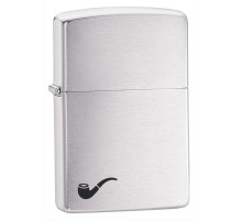 Зажигалка для трубок ZIPPO Pipe с покрытием e Brushed Chrome, латунь/сталь, серебристая, 36x12x56 мм