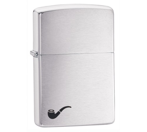 Зажигалка для трубок ZIPPO Pipe с покрытием e Brushed Chrome, латунь/сталь, серебристая, 36x12x56 мм