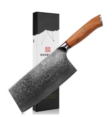 Нож из дамасской стали для мяса Keemake 7 Inch Cleaver Knife Phoenix, бежевый