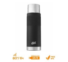 Термос Esbit SCULPTOR VF1000SC-SL-BK, из нержавеющей стали с рез. накладкой, черная, 1.0 л