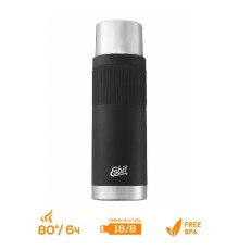 Термос Esbit SCULPTOR VF1000SC-SL-BK, из нержавеющей стали с рез. накладкой, черная, 1.0 л