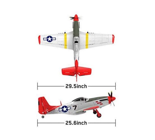 Радиоуправляемый самолет Volantex RC P51D 750мм Brushless 2.4G 4ch LiPo RTF with Gyro