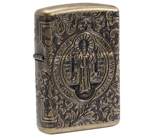 Зажигалка ZIPPO Armor® с покрытием Antique Brass, латунь/сталь, золотистая, матовая, 38x13x57 мм