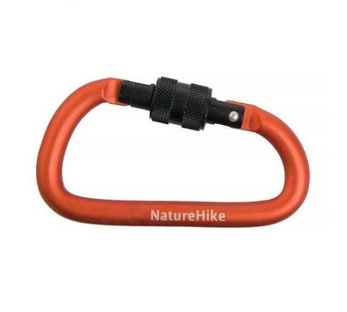 Карабин многофункциональный с муфтой Naturehike NH15A005-H D-Type 6cm оранжевый