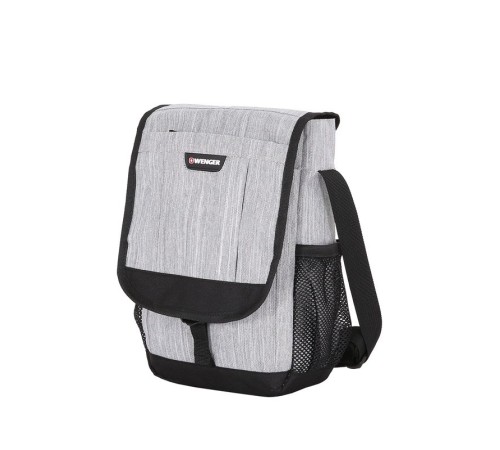 Сумка наплечная вертикальная WENGER, cерая, ткань Grey Heather/ полиэстер 600D PU, 28x7,6x34,3см