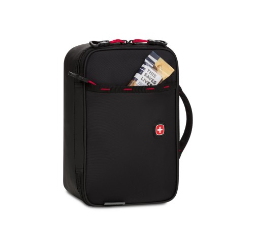 Термосумка для ланча SWISSGEAR, прорезиненный полиэстер 600D, чёрный/красный, 27х7х23 см, 4 л