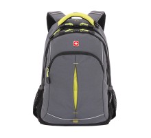 Рюкзак SWISSGEAR, серый/лаймовый, фьюжн/2 мм рипстоп, 32x15x46 см, 22 л