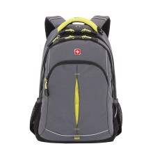 Рюкзак SWISSGEAR, серый/лаймовый, фьюжн/2 мм рипстоп, 32x15x46 см, 22 л