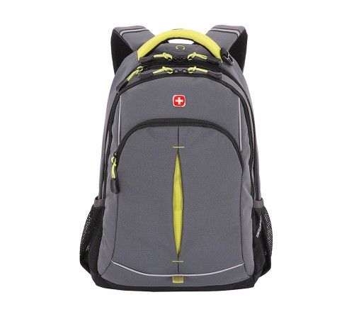 Рюкзак SWISSGEAR, серый/лаймовый, фьюжн/2 мм рипстоп, 32x15x46 см, 22 л