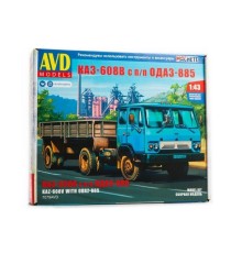 Сборная модель AVD КАЗ-608В с п/п ОДАЗ-885, 1/43