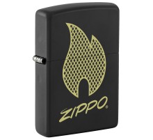 Зажигалка ZIPPO с покрытием Black Matte,латунь/сталь, черная, 38x13x57 мм