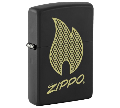 Зажигалка ZIPPO с покрытием Black Matte,латунь/сталь, черная, 38x13x57 мм