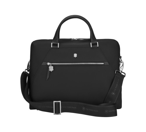 Портфель VICTORINOX Victoria Signature Briefcase, черный, нейлон/кожа, 42x13x30 см, 13 л