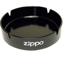 Пепельница ZIPPO, долговечный пластик, чёрная с фирменным логотипом, диаметр 13 см