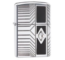 Зажигалка ZIPPO Armor® с покрытием High Polish Chrome, латунь/сталь, серебристая, 38x13x57 мм