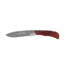 Нож складной Stinger, 104 мм (серебристый), рукоять: сталь/дерево (серебр.-корич.), коробка картон