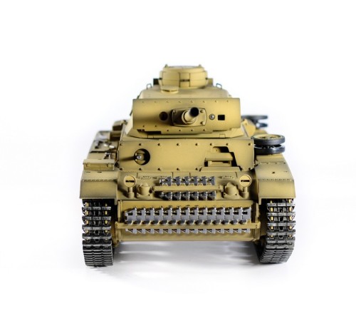 Р/У танк Taigen 1/16 Panzerkampfwagen III (Германия) дым, свет (для ИК боя) V3 2.4G RTR пустыня