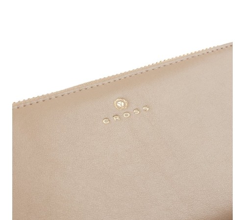 Кошелёк Cross Monaco Taupe, кожа наппа, гладкая, цвет бежевый, 19,5 x 10,2 x 2 см