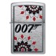 Зажигалка ZIPPO James Bond™ с покрытием Brushed Chrome, латунь/сталь, серебристая, 38x13x57 мм