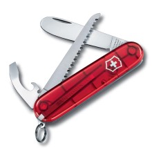Нож перочинный VICTORINOX My First Victorinox, 84 мм, 9 функций, полупрозрачный красный
