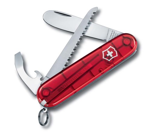 Нож перочинный VICTORINOX My First Victorinox, 84 мм, 9 функций, полупрозрачный красный