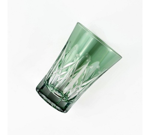 Стакан TAJIMA GLASS с узором Тама Ярай , 240 мл, зеленый, 1 шт