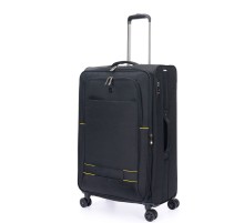 Чемодан TORBER Brosno, чёрный, нейлон 600D, 48 х 22 х 78 см, 85 л