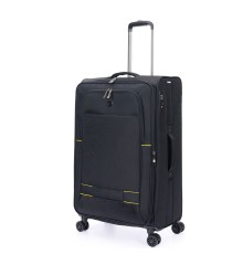 Чемодан TORBER Brosno, чёрный, нейлон 600D, 48 х 22 х 78 см, 85 л